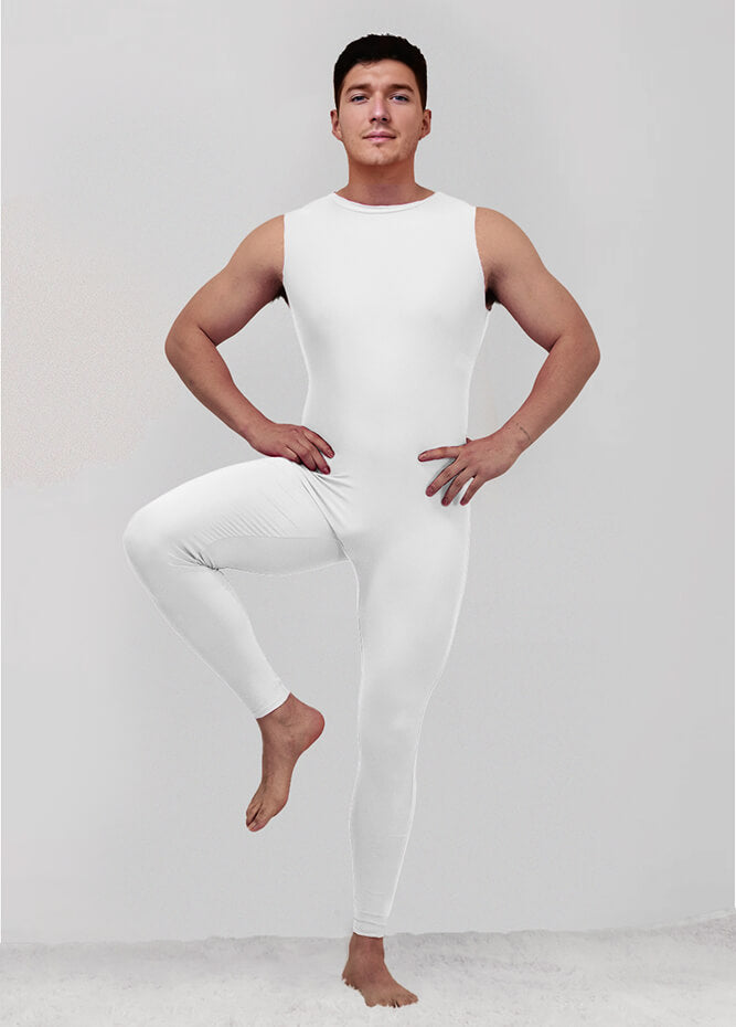 Mens Spandex Sleeveless Back Zipper Unitard
