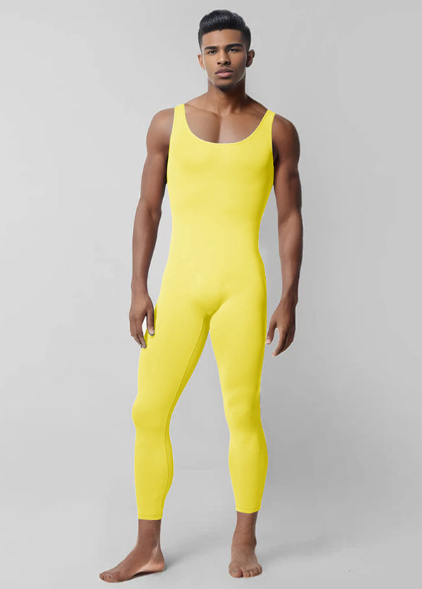Mens Tank Top Scoop Neck Sleeveless Unitards