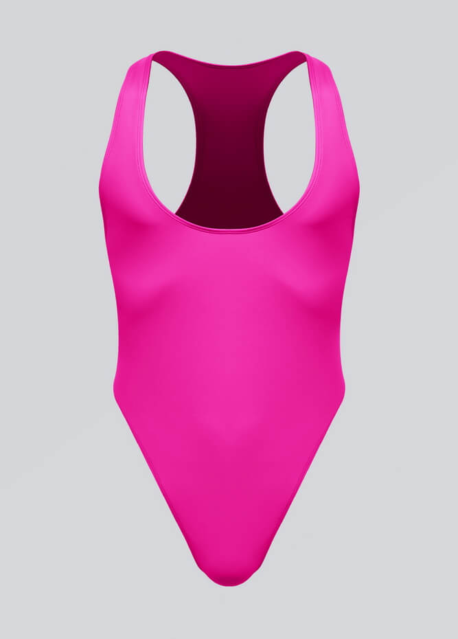 Mens Wide Neck Racerback Thong Sporty Bodysuit