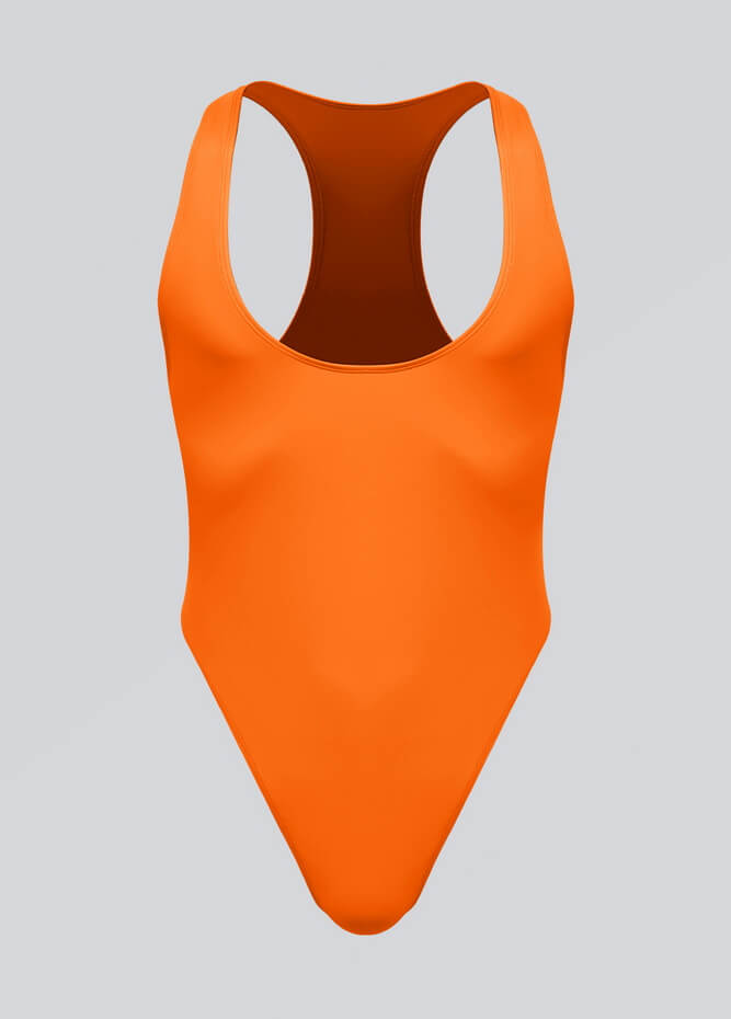 Mens Wide Neck Racerback Thong Sporty Bodysuit