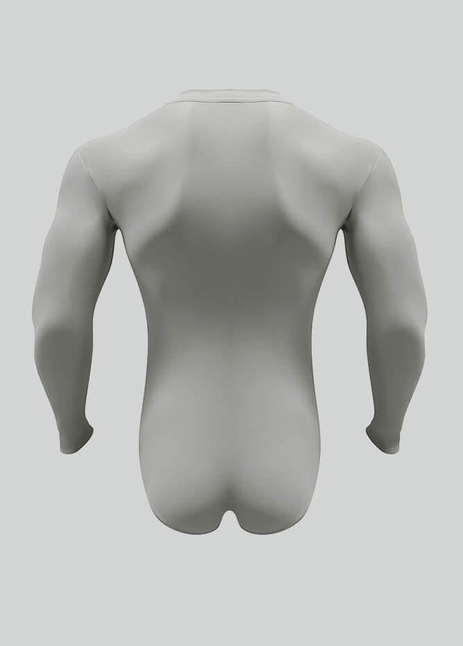 Mens Zip Front Long Sleeve Leotard