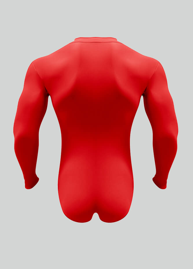 Mens Zip Front Long Sleeve Leotard