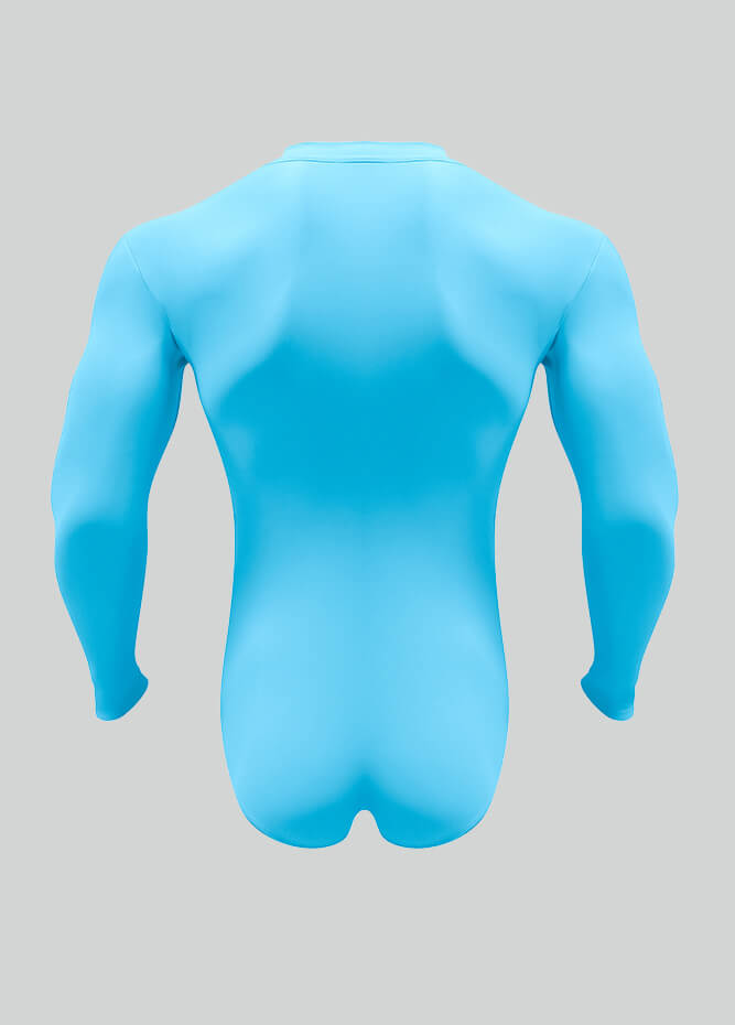Mens Zip Front Long Sleeve Leotard