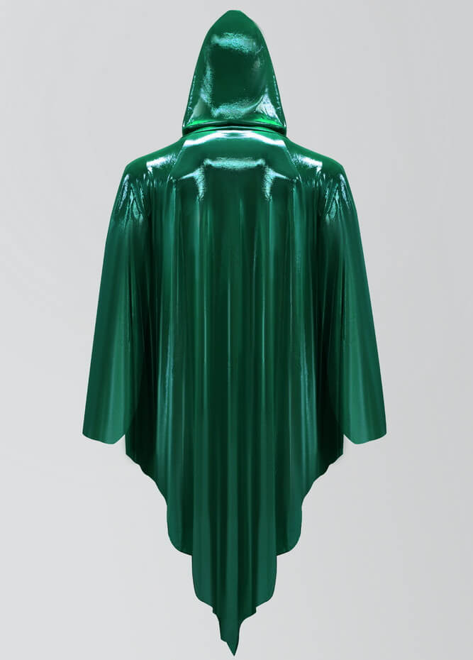 Mystique Metallic Hooded Cape | Shimmering Festival Long Cloak