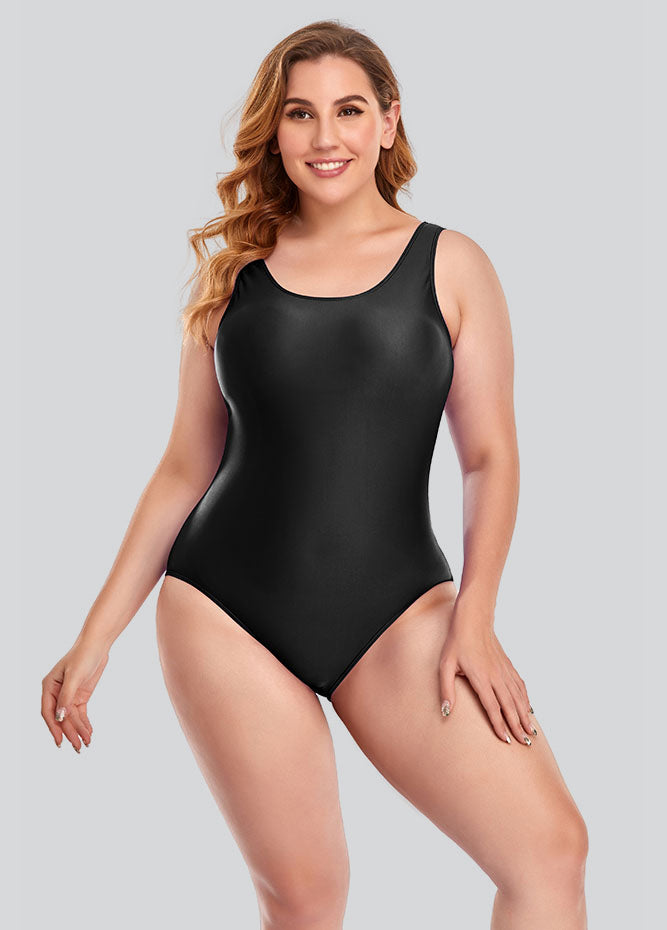 Plus Size Tank Leotard with Scoop Neck Bodysuit