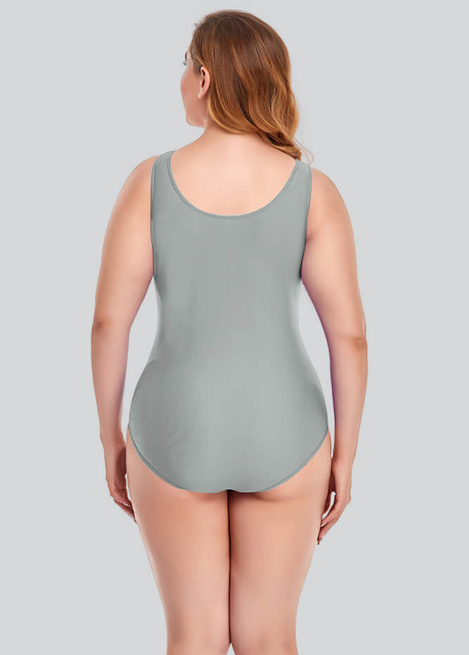 Plus Size Tank Leotard with Scoop Neck Bodysuit