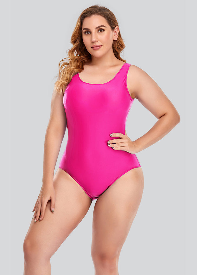 Plus Size Tank Leotard with Scoop Neck Bodysuit