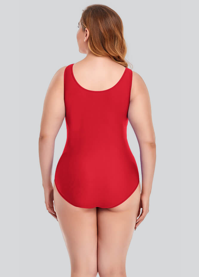 Plus Size Tank Leotard with Scoop Neck Bodysuit