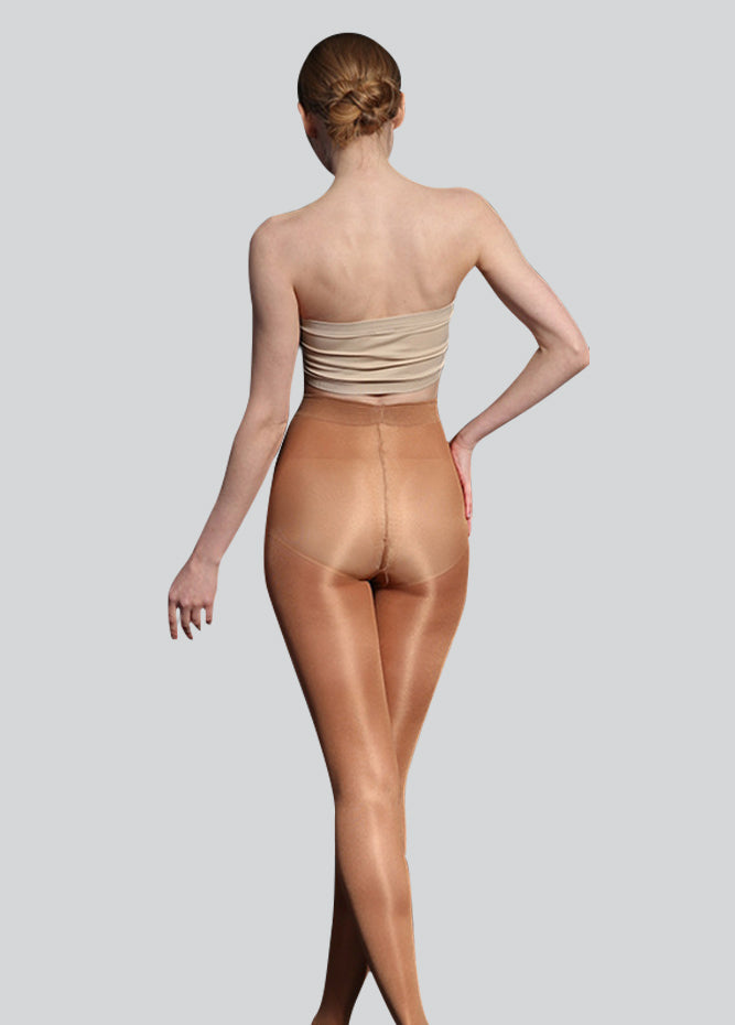 Back view of Speerise brown 50D shaping pantyhose tights