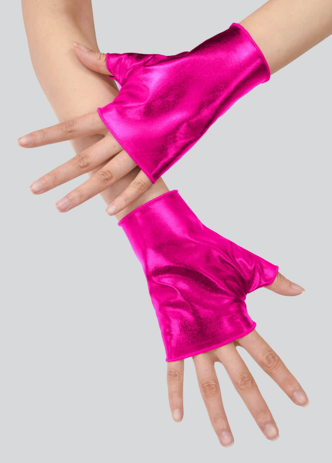 Shiny Metallic Fingerless Gloves
