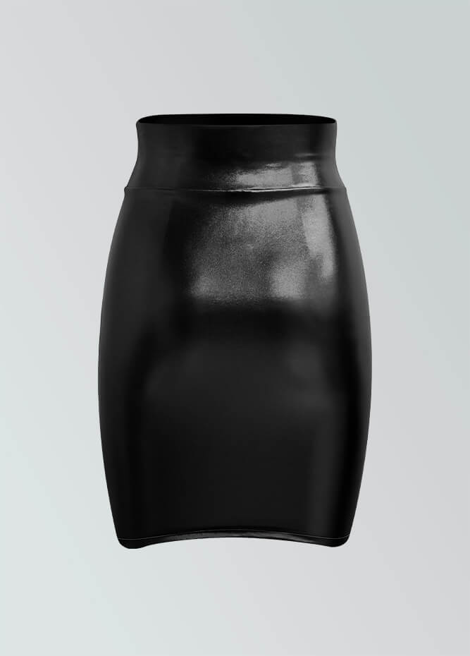 Shiny Metallic High Waist Pencil Skirt
