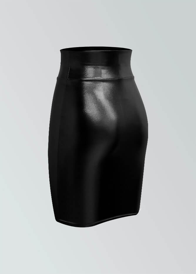Shiny Metallic High Waist Pencil Skirt