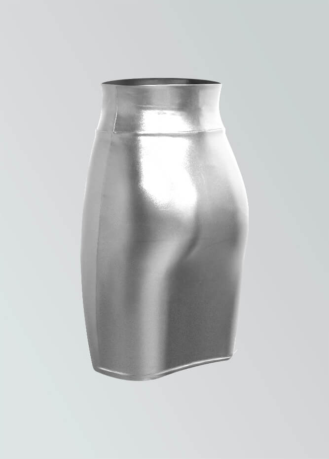 Shiny Metallic High Waist Pencil Skirt