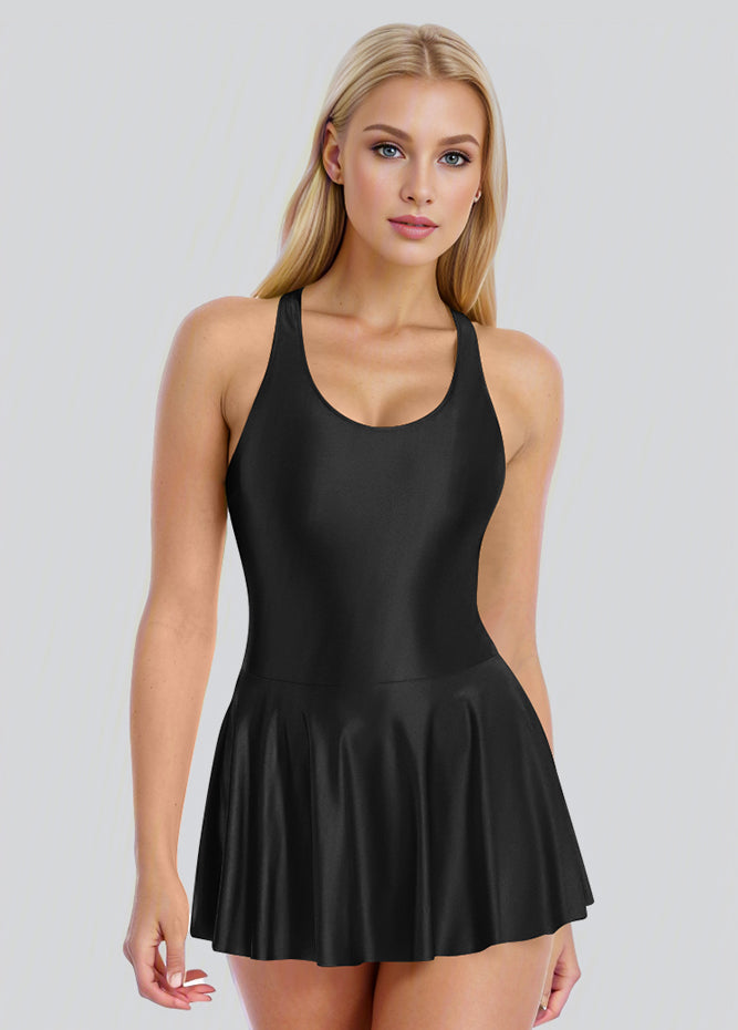 Sleeveless Racerback Fitness Skirted Leotard