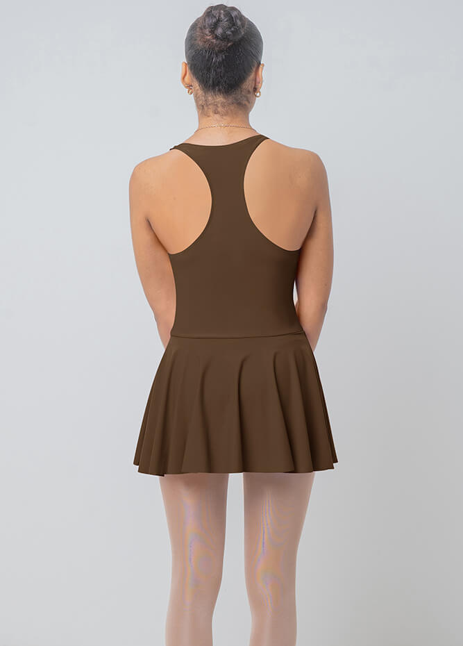 Sleeveless Racerback Fitness Skirted Leotard