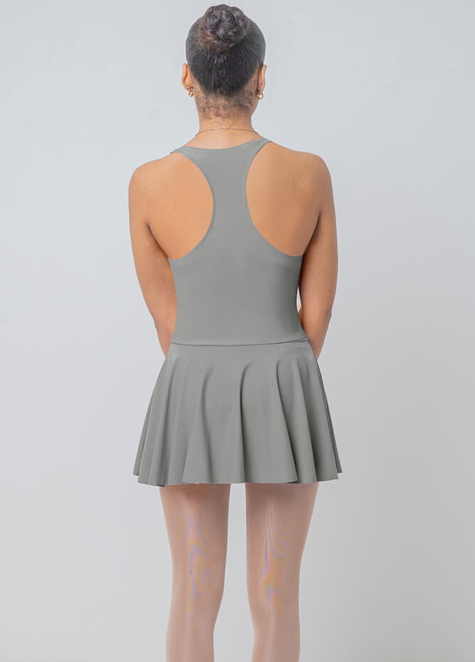 Sleeveless Racerback Fitness Skirted Leotard