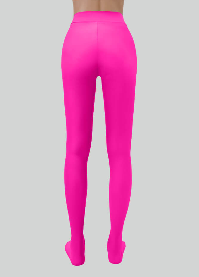 Spandex High Waisted Footed Leggings