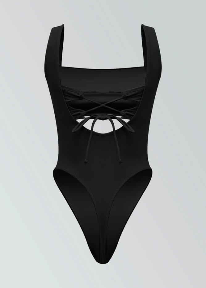 Suspender Thong Leotard & Bandeau Set