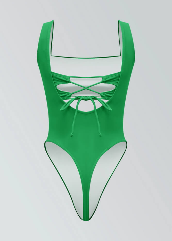 Suspender Thong Leotard & Bandeau Set