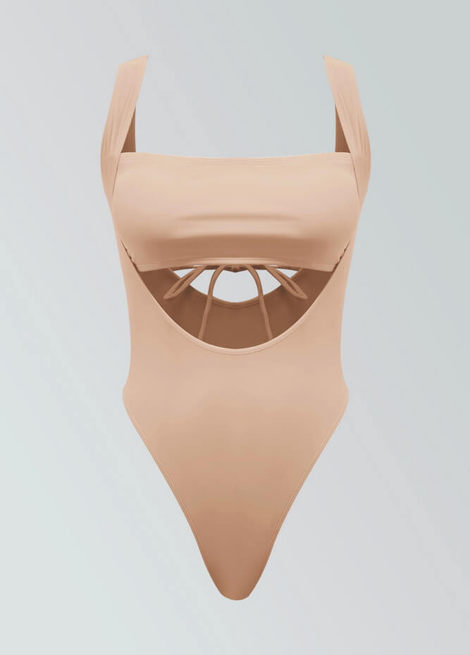 Suspender Thong Leotard & Bandeau Set