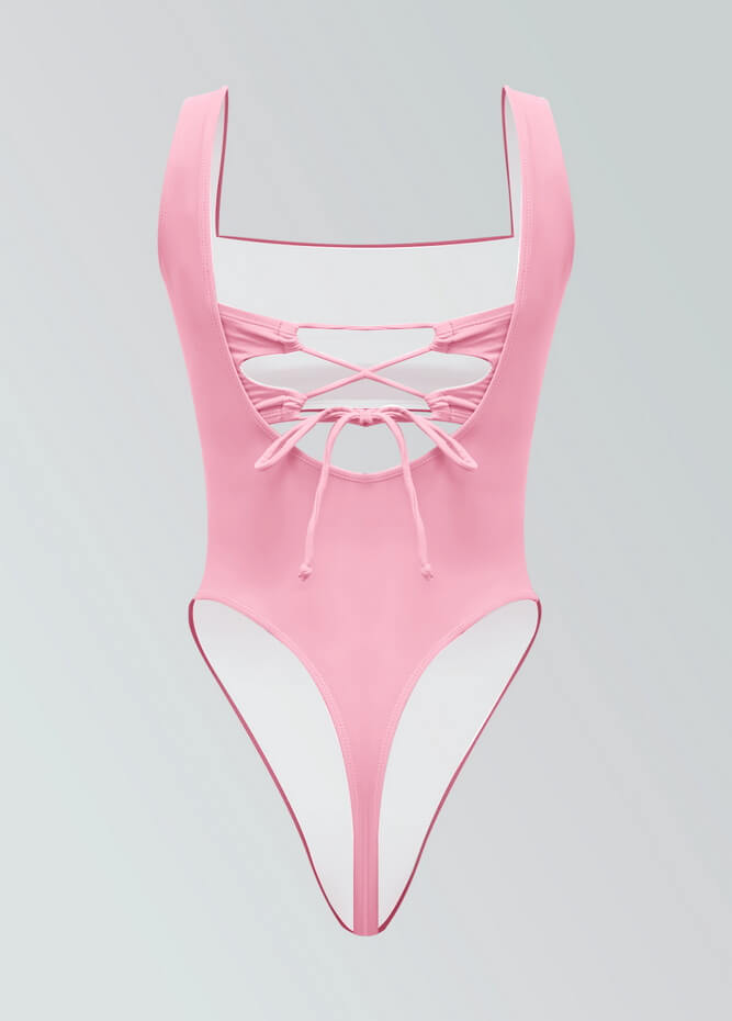 Suspender Thong Leotard & Bandeau Set