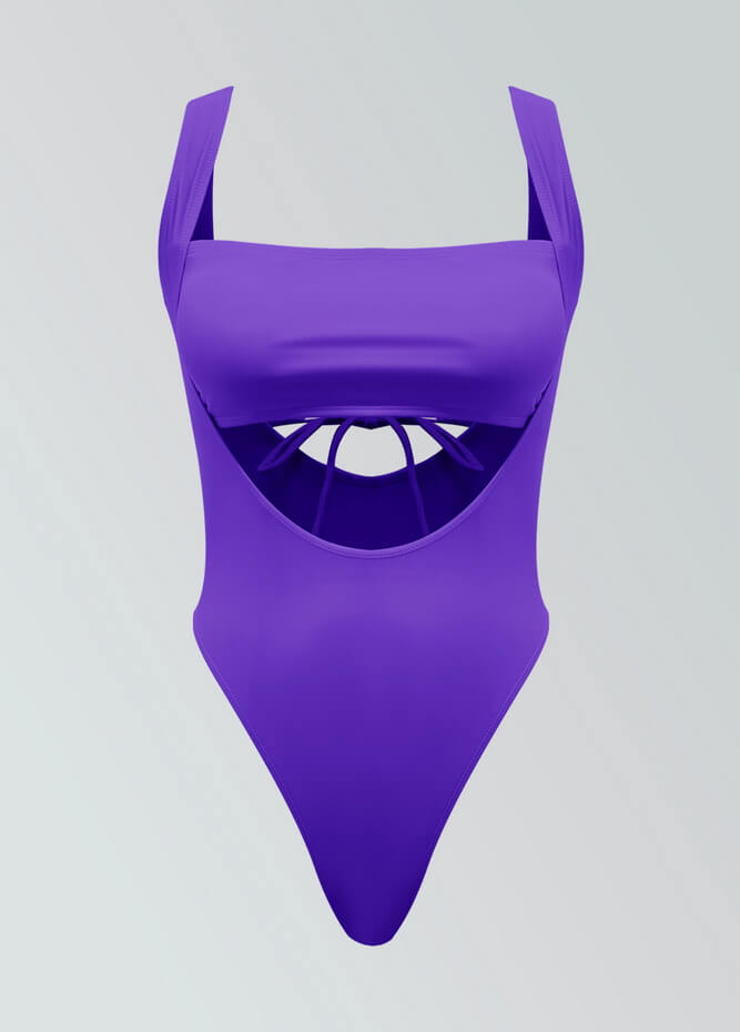 Suspender Thong Leotard & Bandeau Set