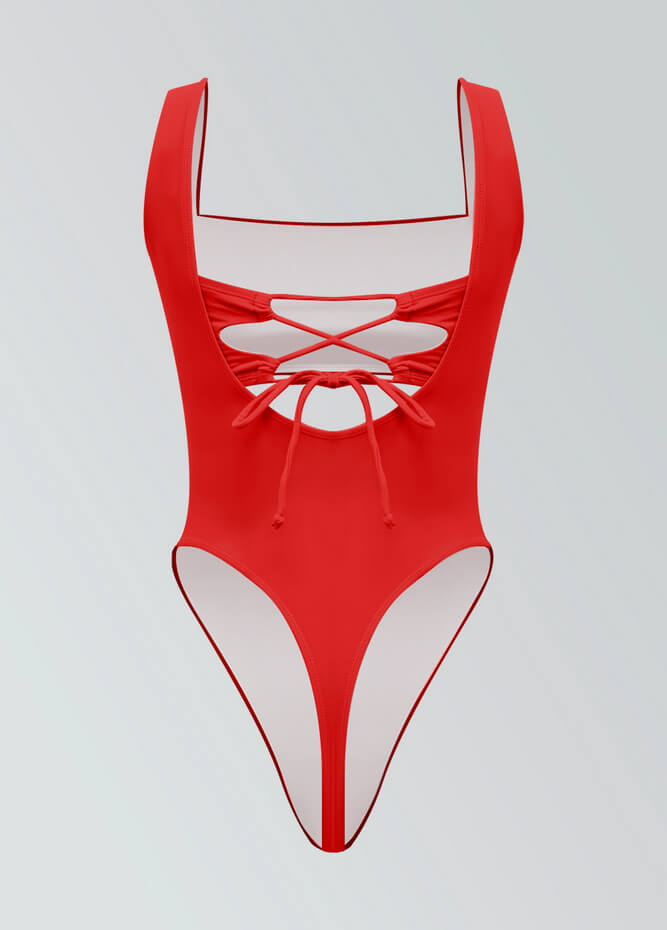 Suspender Thong Leotard & Bandeau Set