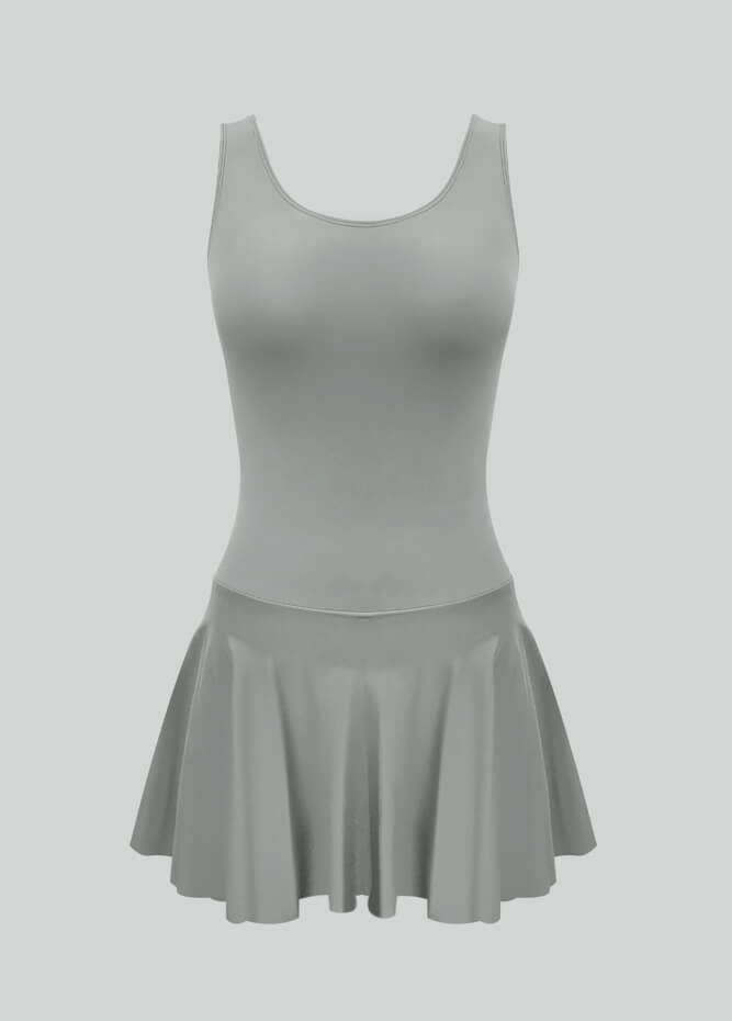 Thong Sleeveless Leotard with Skirt