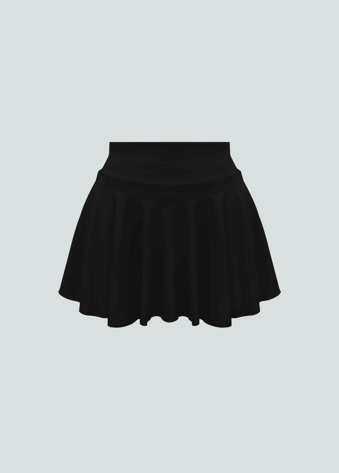 Versatile Stretchy Flared Tennis Skirt Built-in Shorts With Pockets