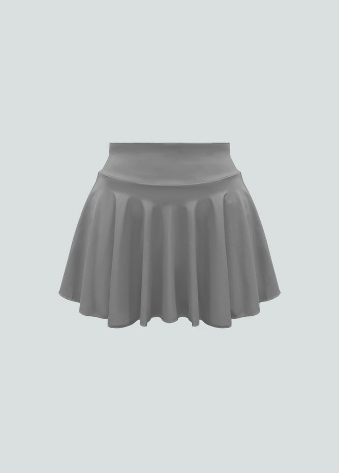 Versatile Stretchy Flared Tennis Skirt Built-in Shorts With Pockets