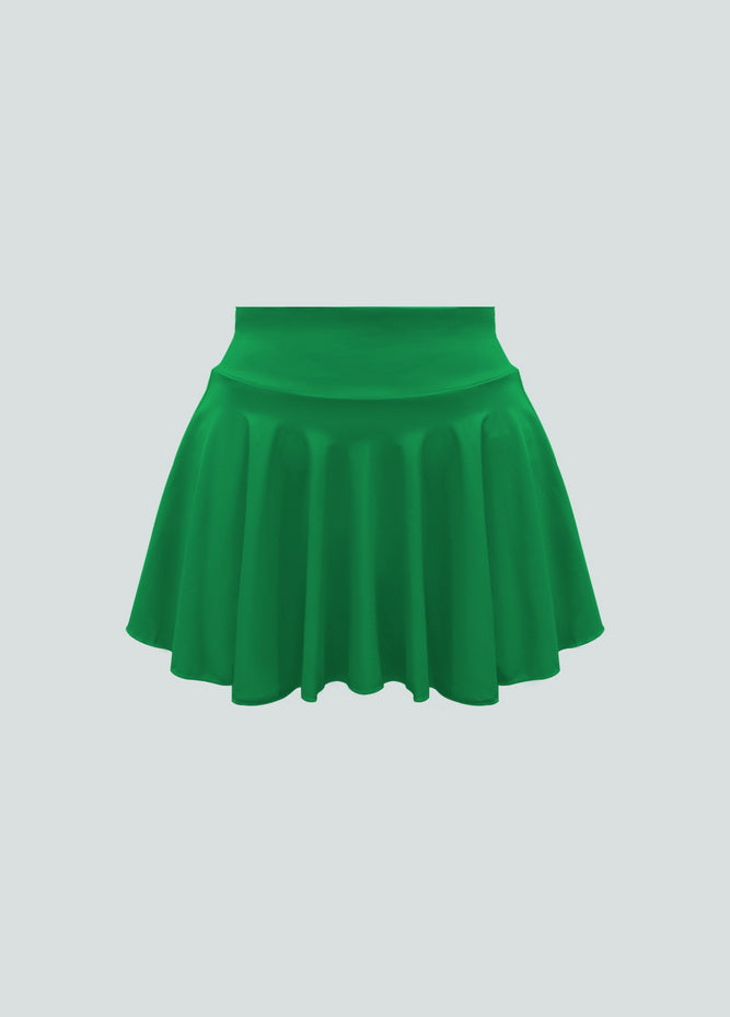 Versatile Stretchy Flared Tennis Skirt Built-in Shorts With Pockets