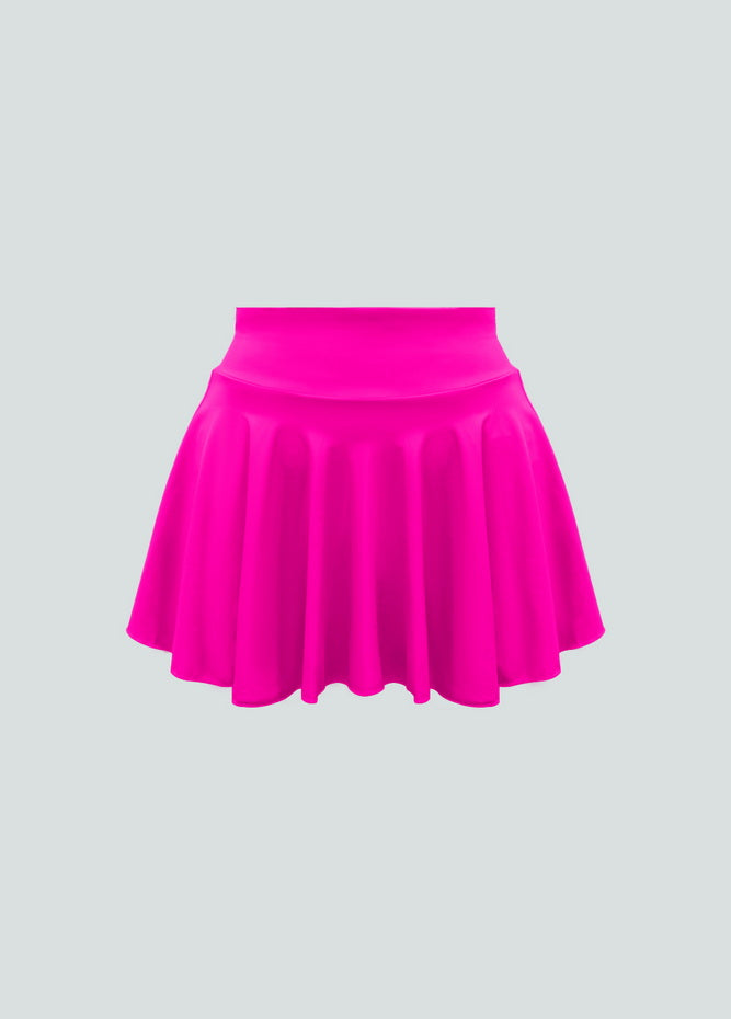 Versatile Stretchy Flared Tennis Skirt Built-in Shorts With Pockets