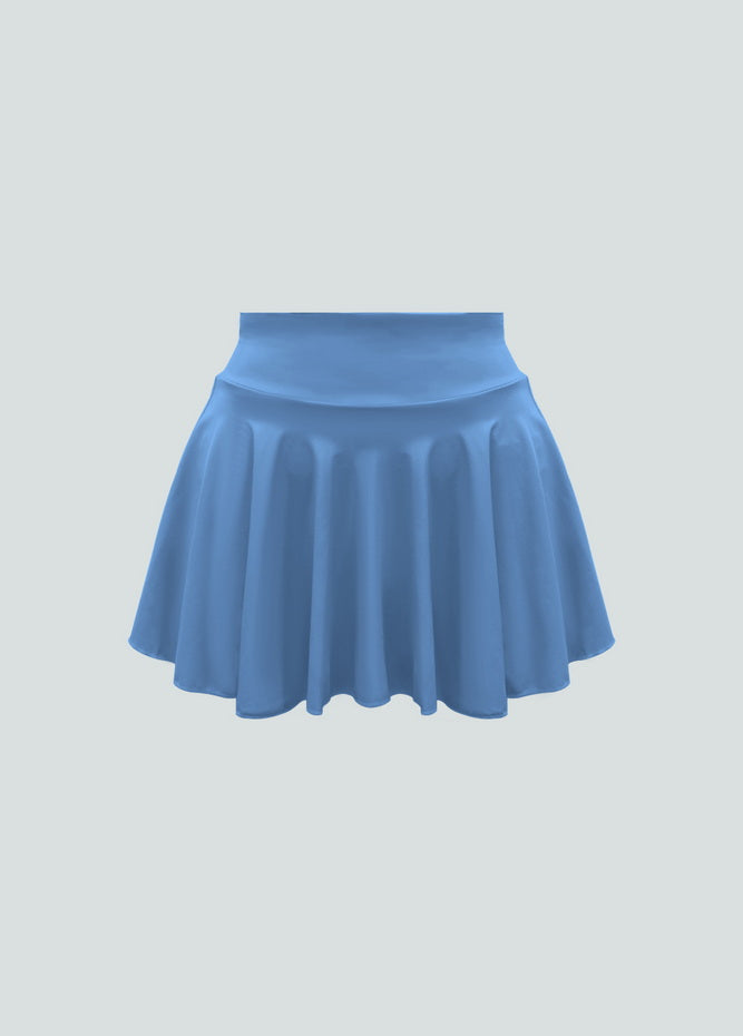 Versatile Stretchy Flared Tennis Skirt Built-in Shorts With Pockets