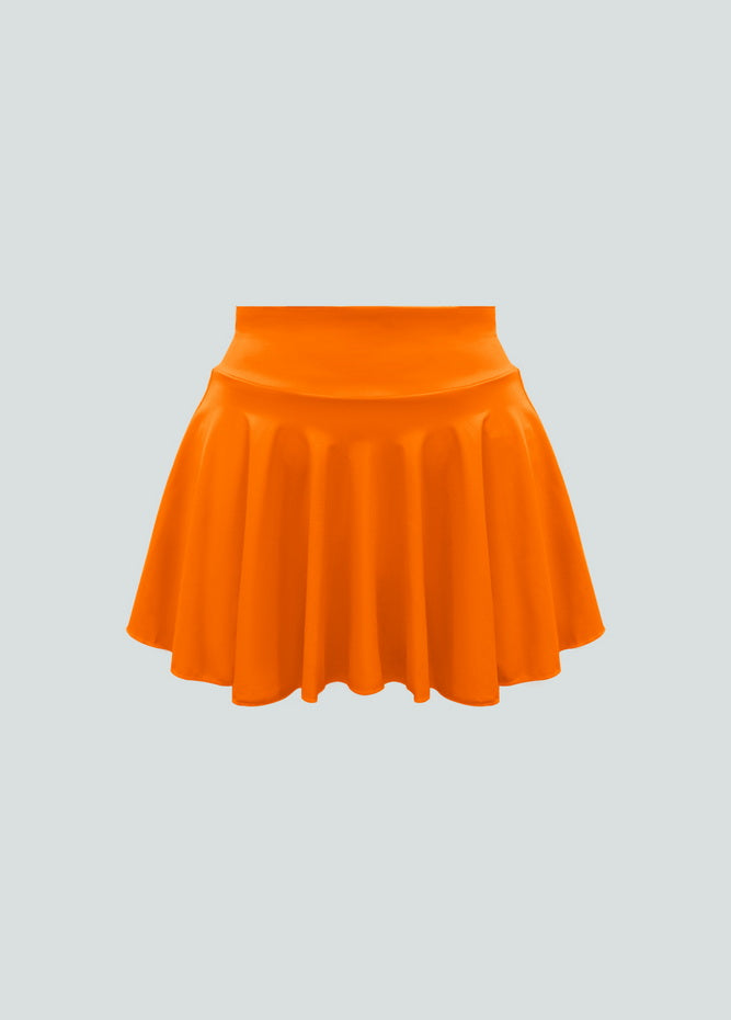 Versatile Stretchy Flared Tennis Skirt Built-in Shorts With Pockets