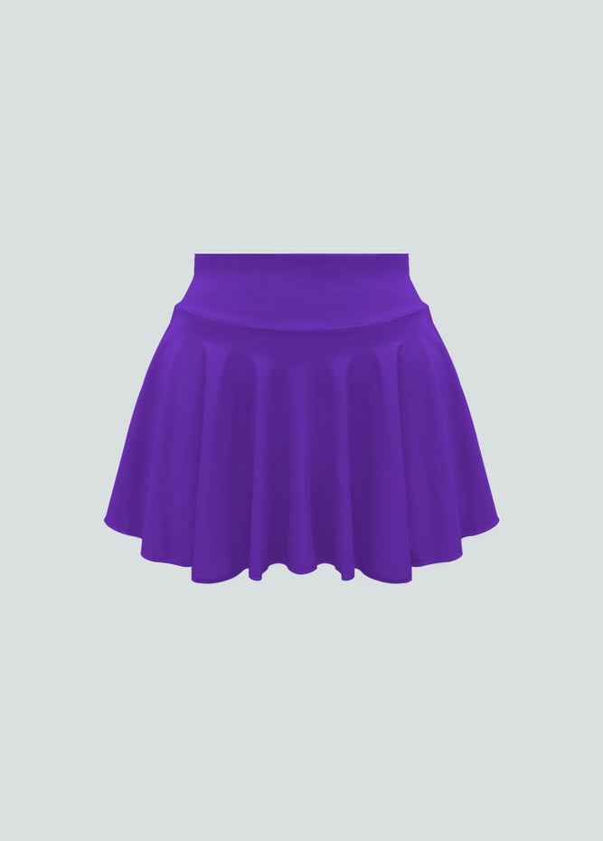 Versatile Stretchy Flared Tennis Skirt Built-in Shorts With Pockets
