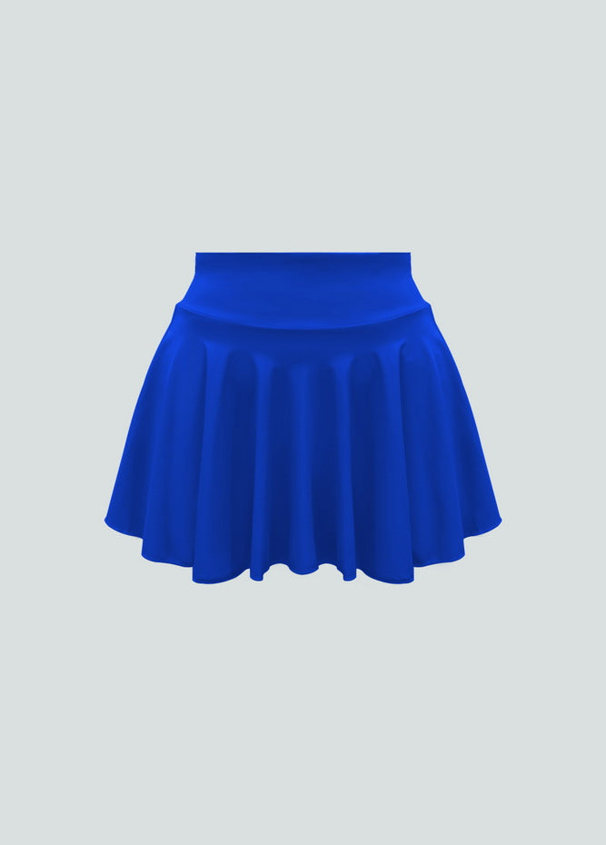 Versatile Stretchy Flared Tennis Skirt Built-in Shorts With Pockets