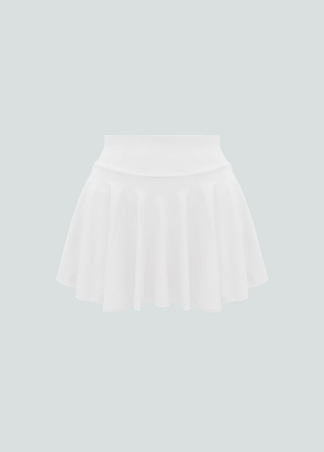 Versatile Stretchy Flared Tennis Skirt Built-in Shorts With Pockets