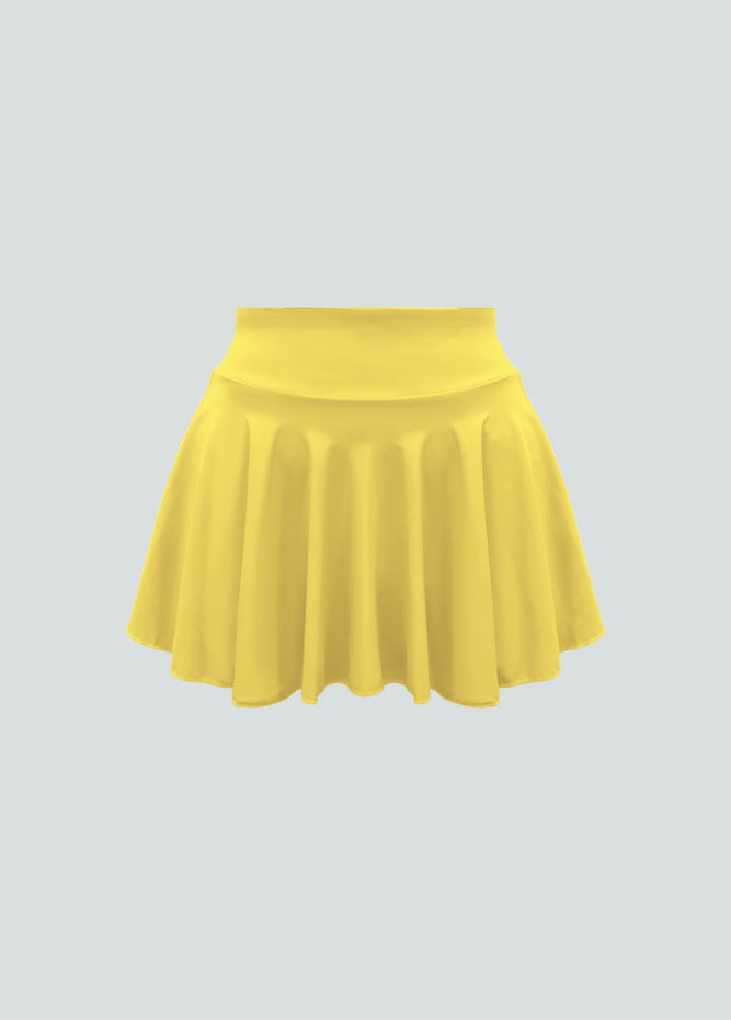 Versatile Stretchy Flared Tennis Skirt Built-in Shorts With Pockets