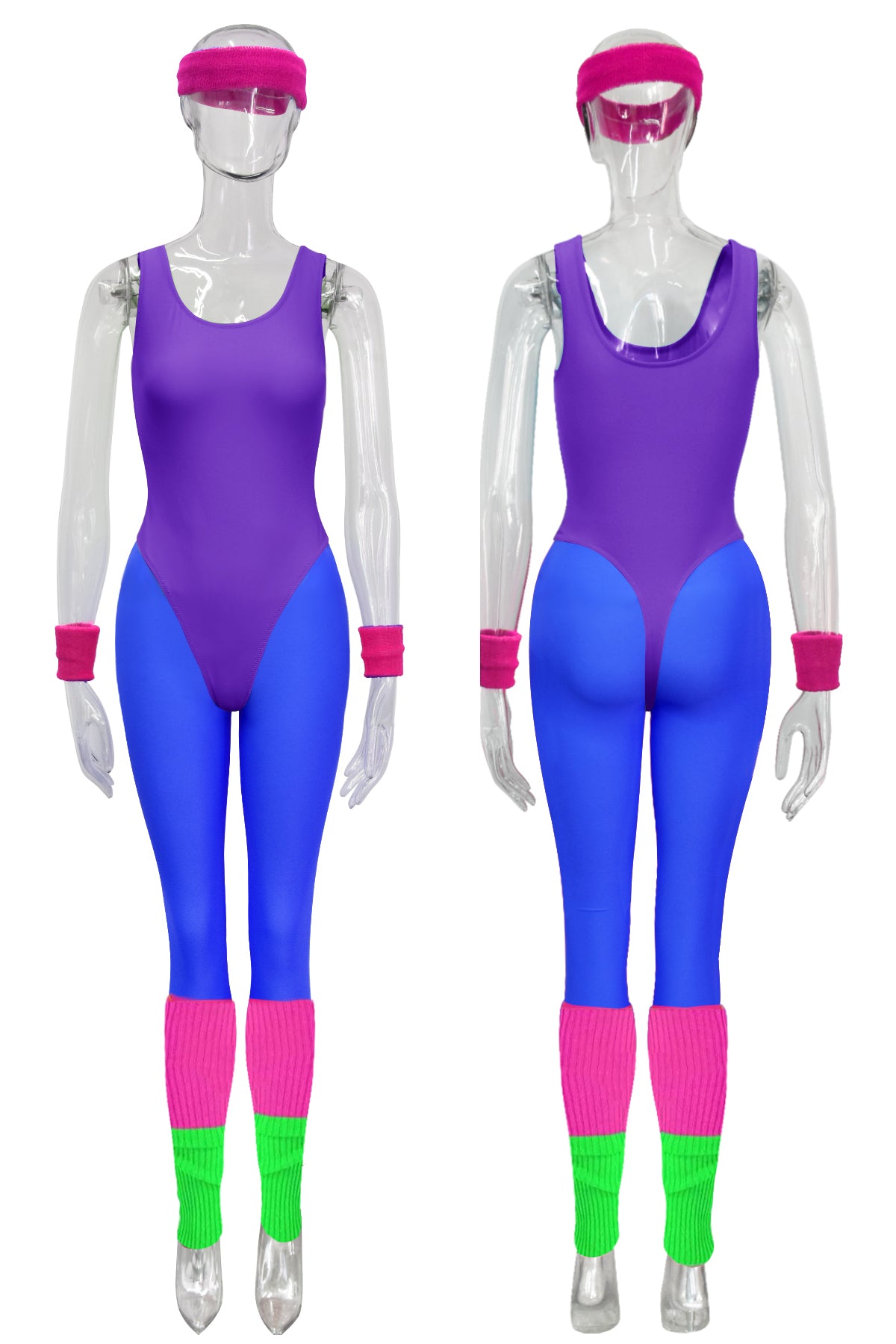 Women 80s 90s Workout Costume Outfit