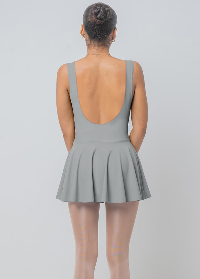Womens Backless Tank Skirted Leotard