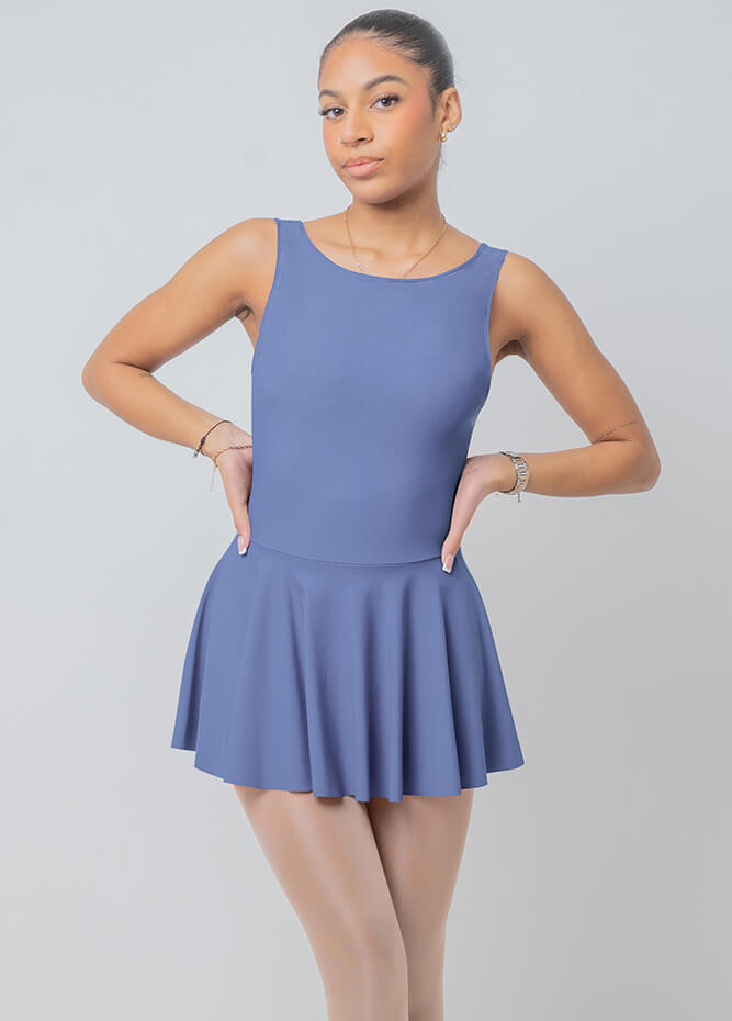 Womens Backless Tank Skirted Leotard