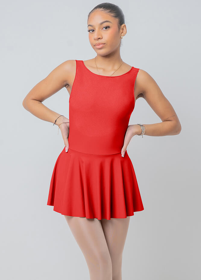 Womens Backless Tank Skirted Leotard