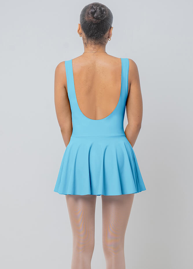 Womens Backless Tank Skirted Leotard