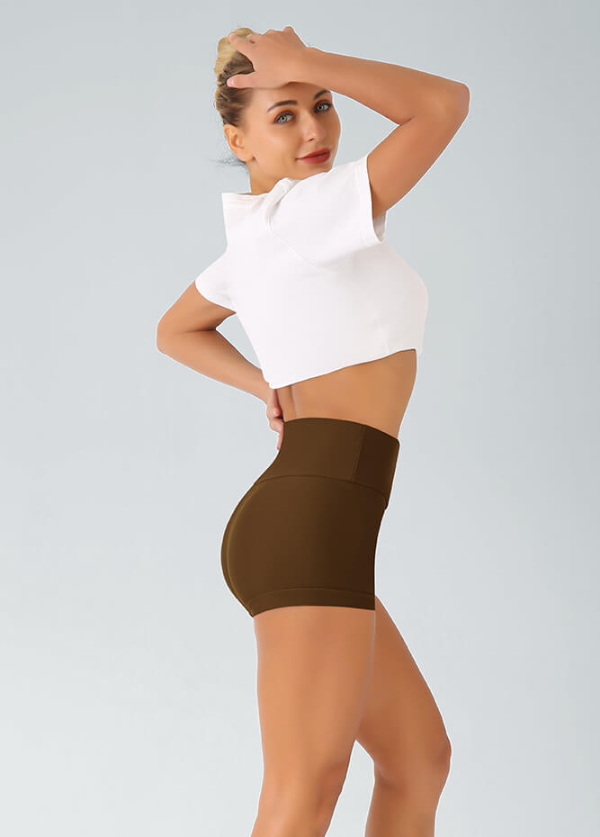 Womens High-Rise Workout Yoga Shorts