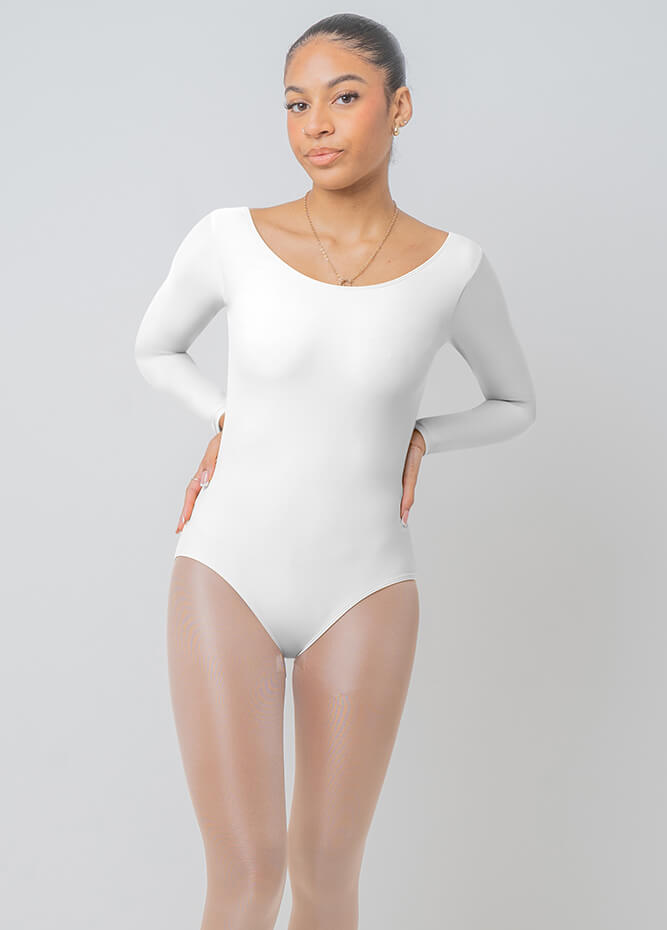Womens Long Sleeve Scoop Neck Dance Leotard