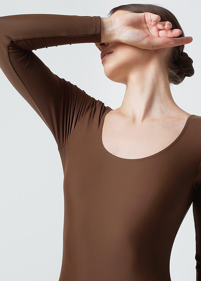 Womens Long Sleeve Scoop Neck Unitard