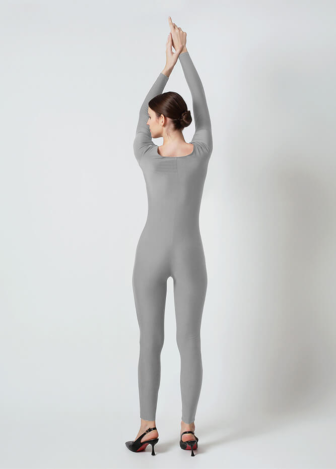 Womens Long Sleeve Scoop Neck Unitard