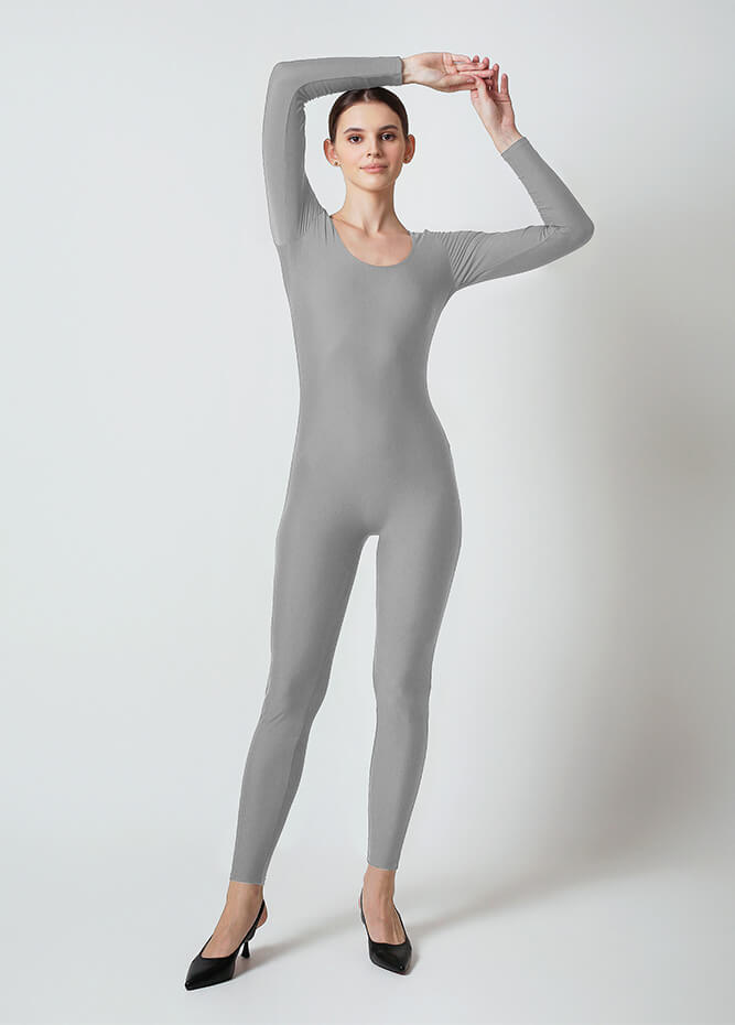 Womens Long Sleeve Scoop Neck Unitard