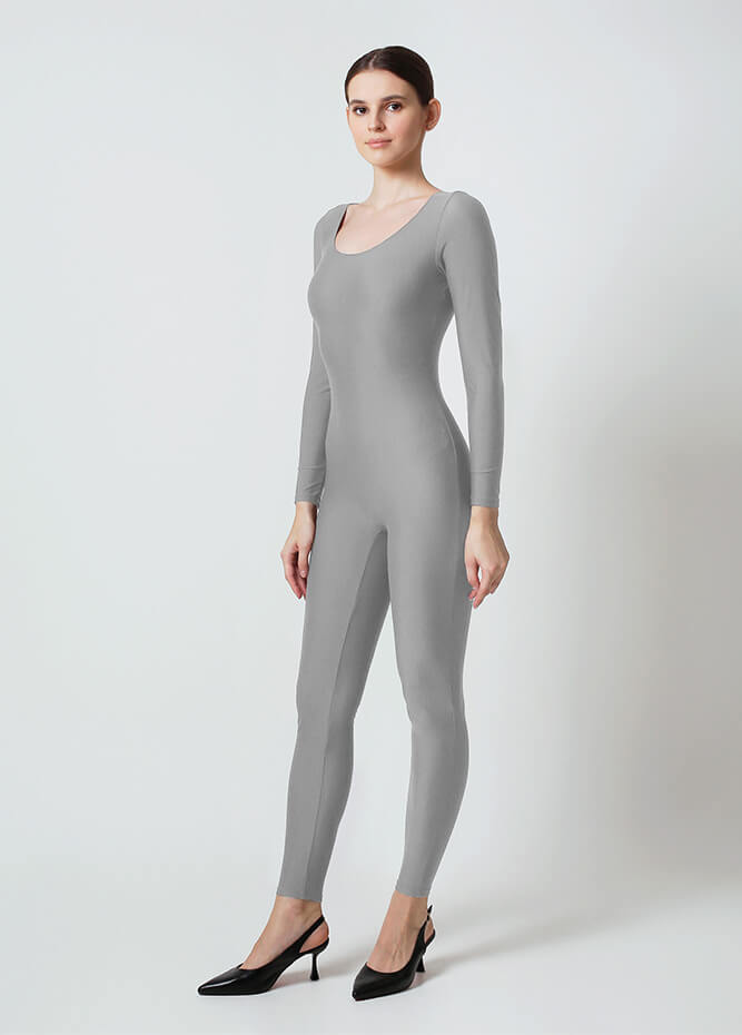 Womens Long Sleeve Scoop Neck Unitard