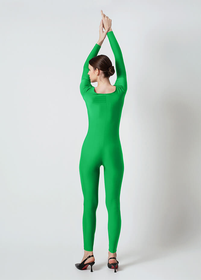 Womens Long Sleeve Scoop Neck Unitard